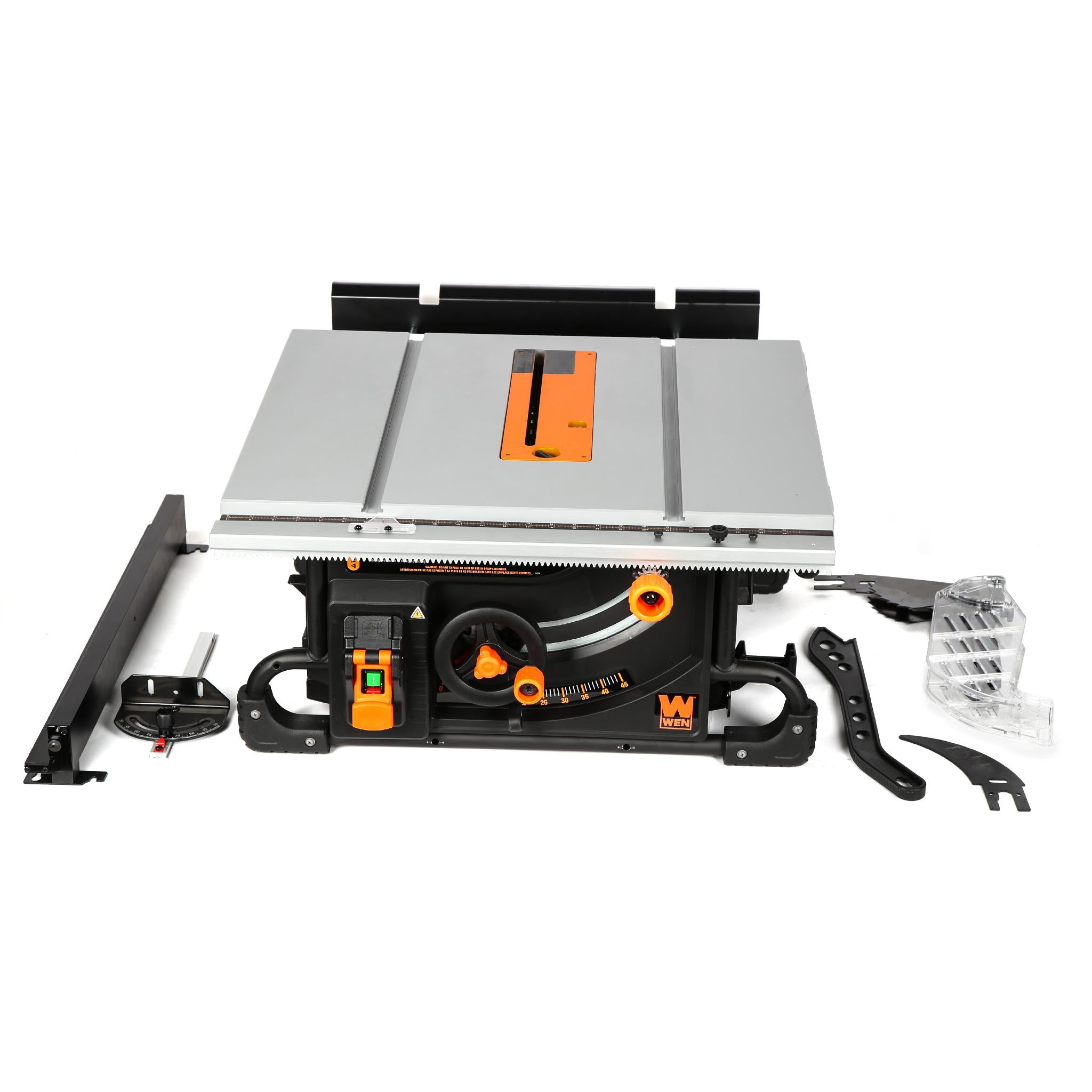 WEN TT1015 15 Amp 2 HP 10 Inch Industrial Benchtop Jobsite Table Saw - Powerful Woodworking Tool for DIY Projects & Professional Workshops