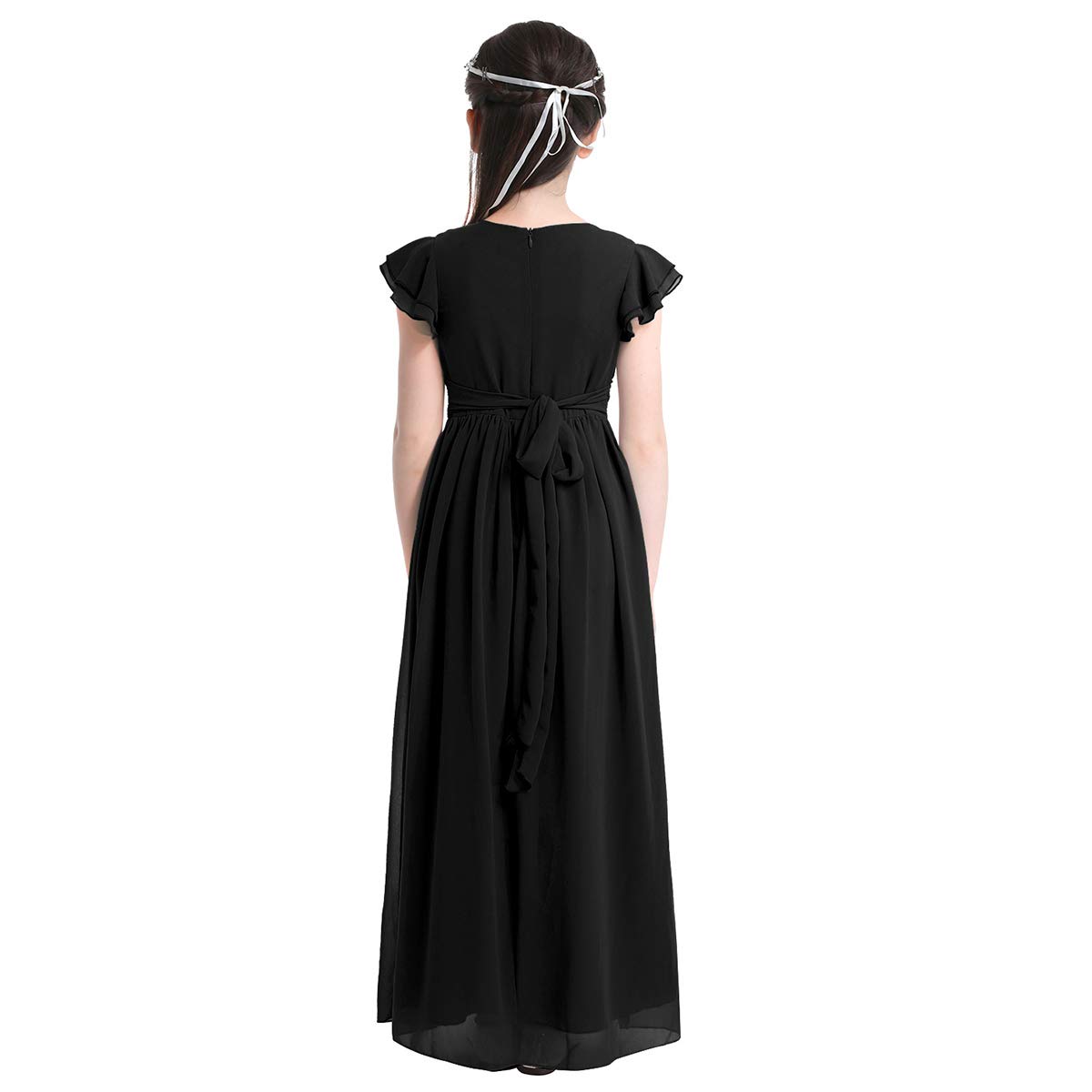 Flower Girl Dresses with Flutter Sleeves & Ruffles - Elegant Bridesmaid Prom Gowns for Weddings, Formal Parties & Special Occasions | Perfect for Flower Girls, Pageants & First Communion