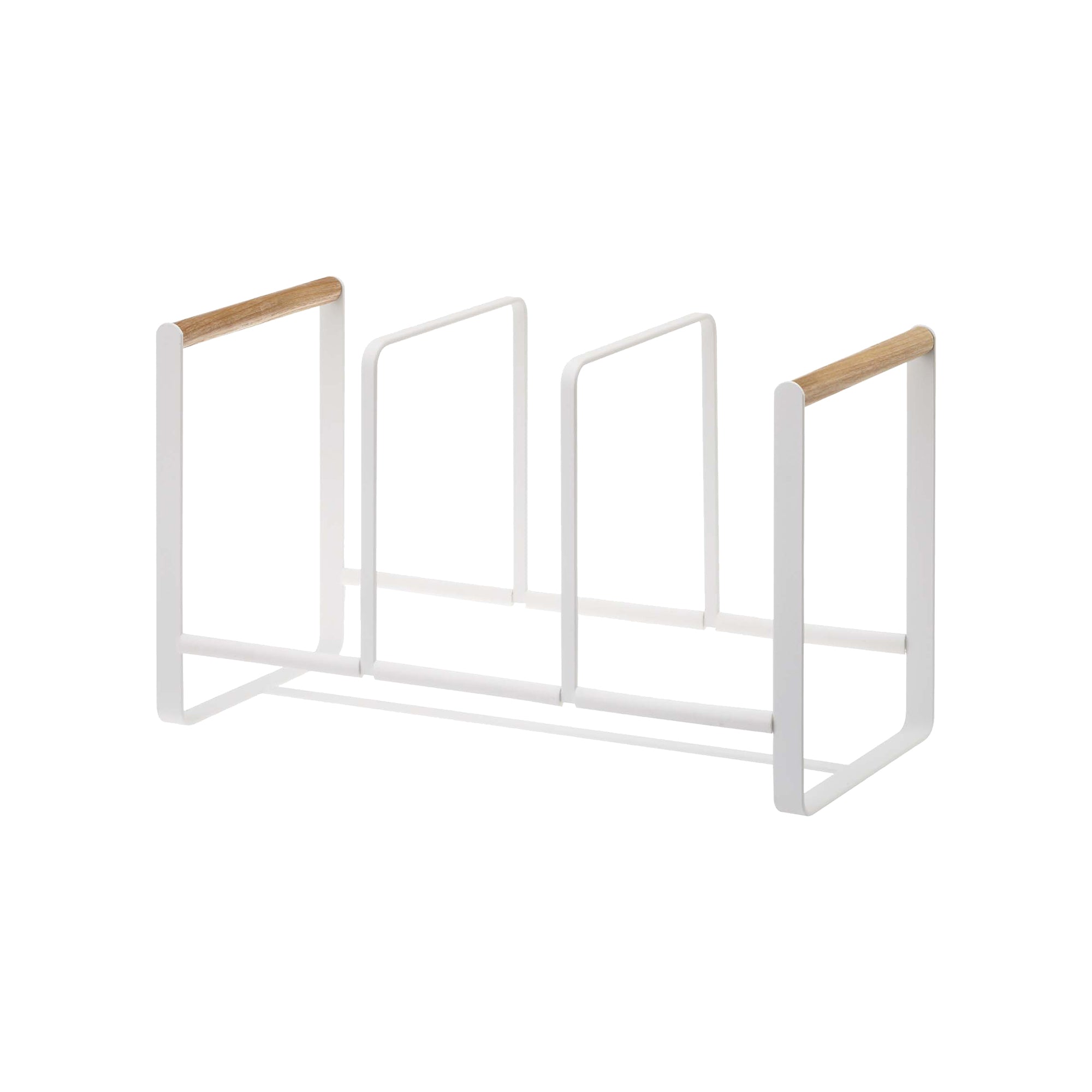 Vertical Plate Organizer - Sturdy Steel & Wood Storage Rack for Kitchen, Dining Room, or Office - Perfect for Organizing Plates, Books, and Documents