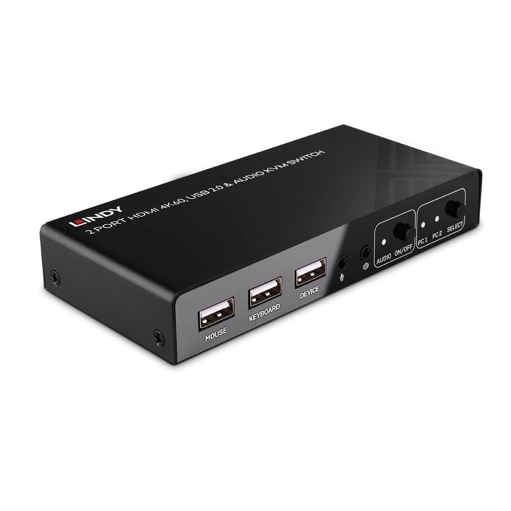 LINDY 4K60 HDMI Switch with USB 2.0 Port and 2-Port Audio Output - Perfect for Home Theater, Gaming Setup and Multi-Device Streaming