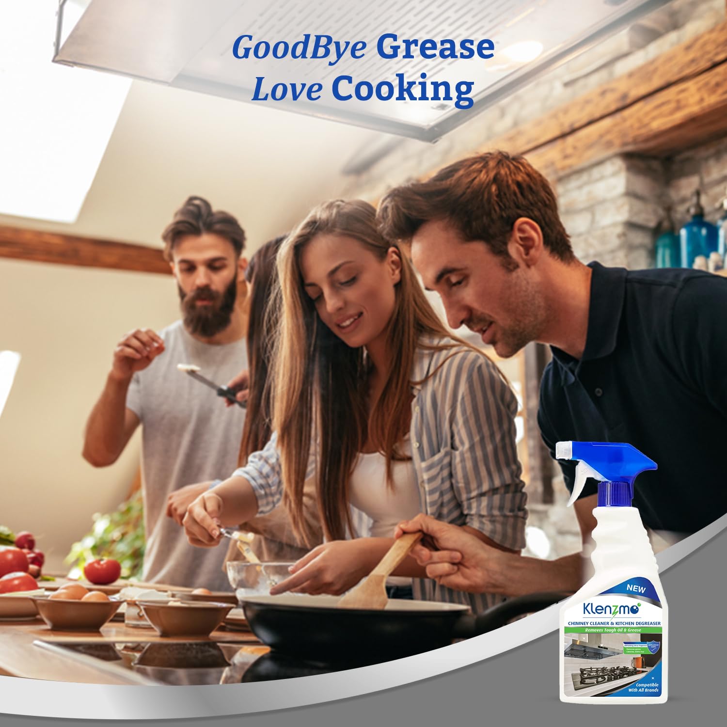 Klenzmo Chimney Cleaner Spray & Kitchen Degreaser - Heavy Duty Cleaning Liquid for Chimneys, Microwave Ovens, Grills, Gas Stoves, Exhaust Fans & Deep Fryers | 400ml All-Purpose Kitchen Cleaner | Perfect for Tough Grease Removal & Stainless Steel Maintenance