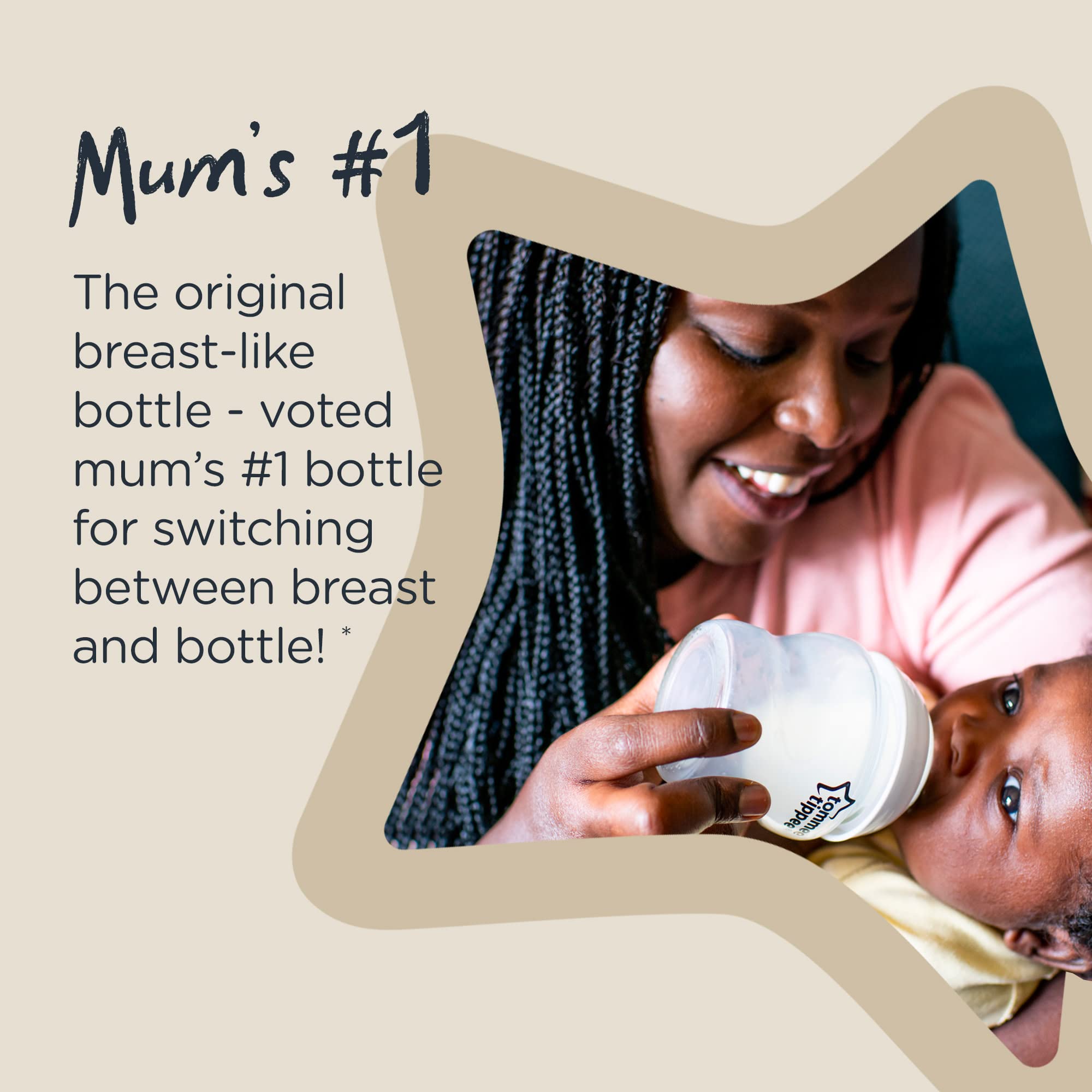 Tommee Tippee Closer to Nature 5oz Baby Bottles (6-Pack) - BPA-Free Newborn Feeding Bottles with Natural Feel Nipple - Perfect for Breastfed Babies at Home or On-The-Go