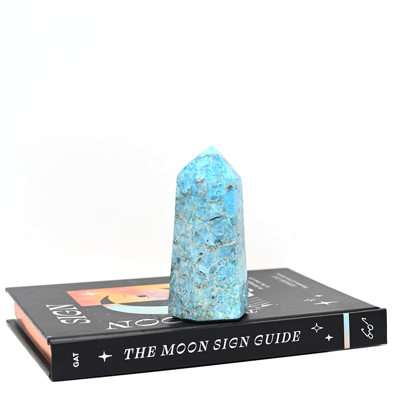 Natural Blue Apatite Crystal Tower - Healing Stone for Meditation, Energy Work & Home Decor | Perfect for Reiki, Chakra Balancing & Spiritual Gifts