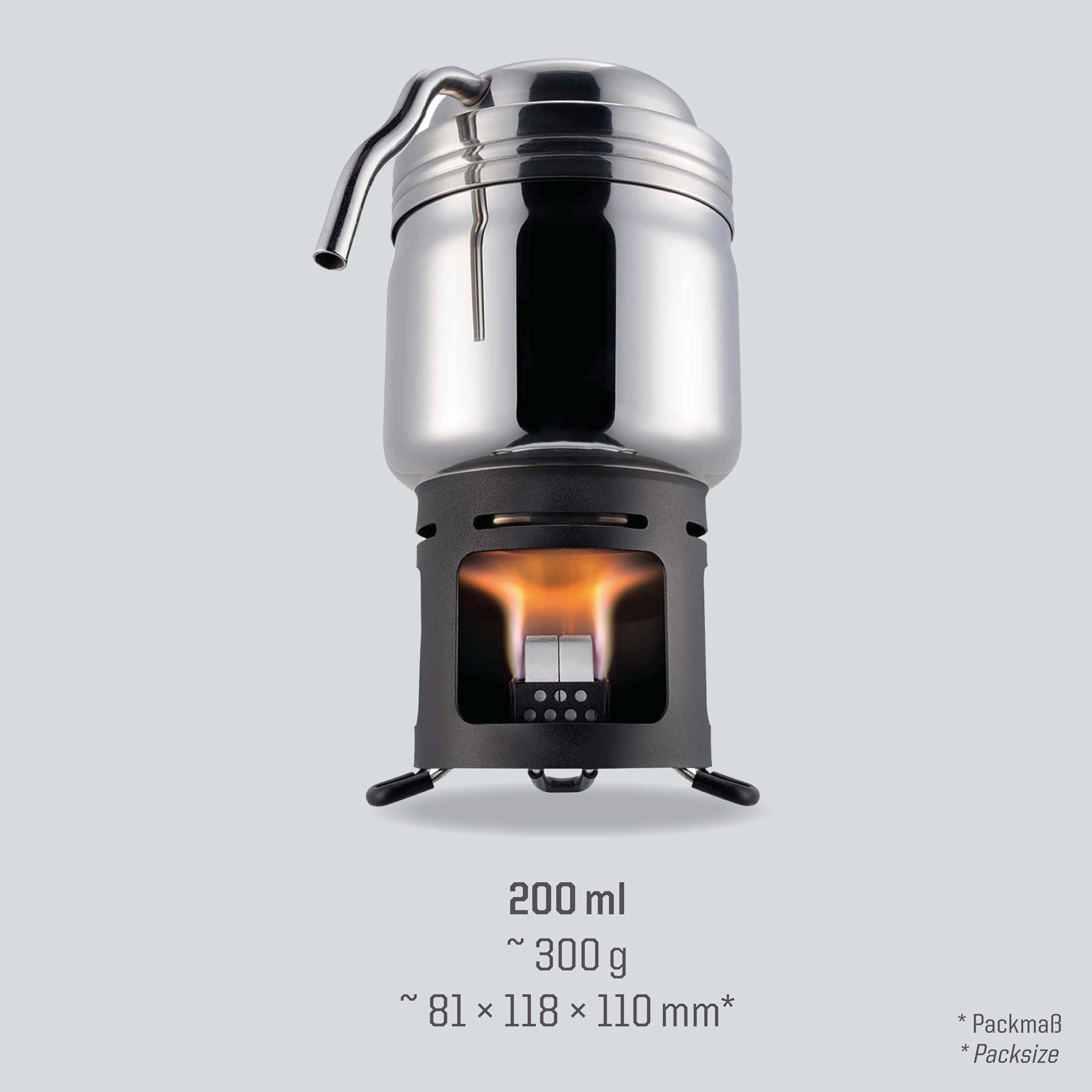 Esbit Stainless Steel Camping Coffee Maker - Portable Solid Fuel Tablet Brewer for Outdoor Hiking, Backpacking & Emergency Preparedness