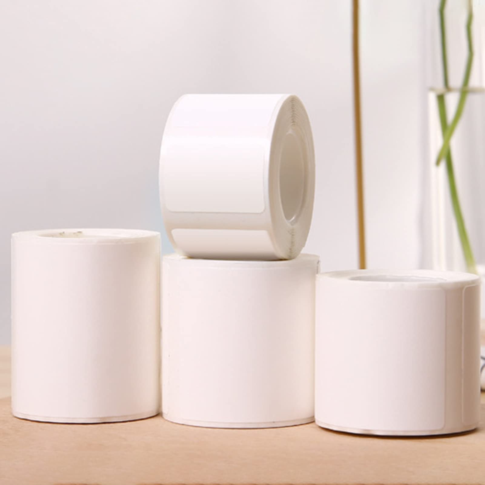 Premium Waterproof & Wear-Resistant Thermal Printing Paper - No Residue Tab Sticker for Retail Stores, Shipping Labels & Inventory Management