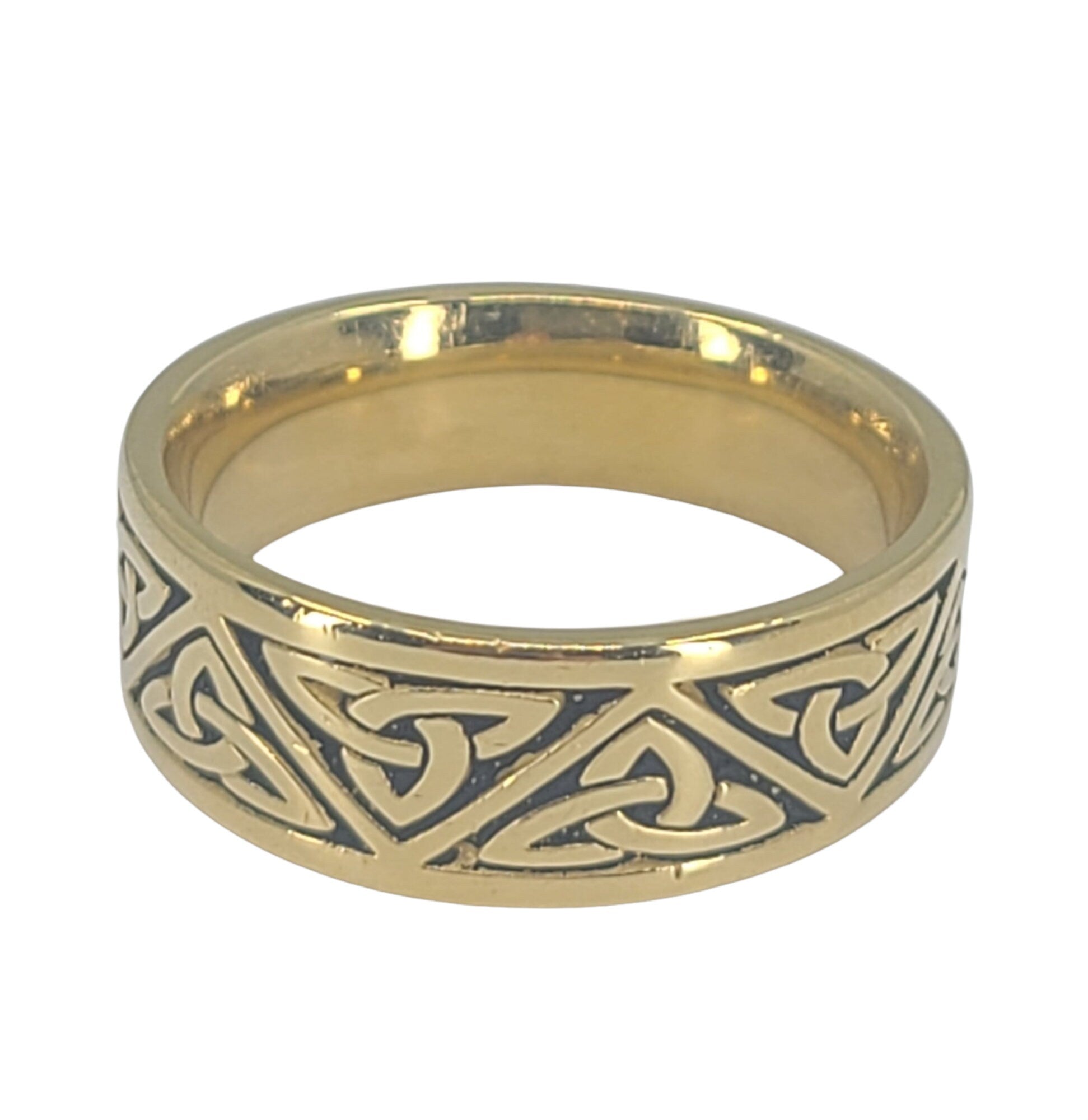 14kt Solid Gold Celtic Wedding Band for Men & Women - Size 8 Comfort Fit Ring - Perfect for Engagements, Anniversaries & Celtic-Themed Weddings