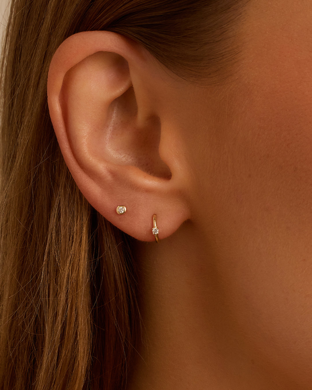 Diamond Solitaire Huggie Earrings for Women - Elegant & Timeless Jewelry for Everyday Wear & Special Occasions