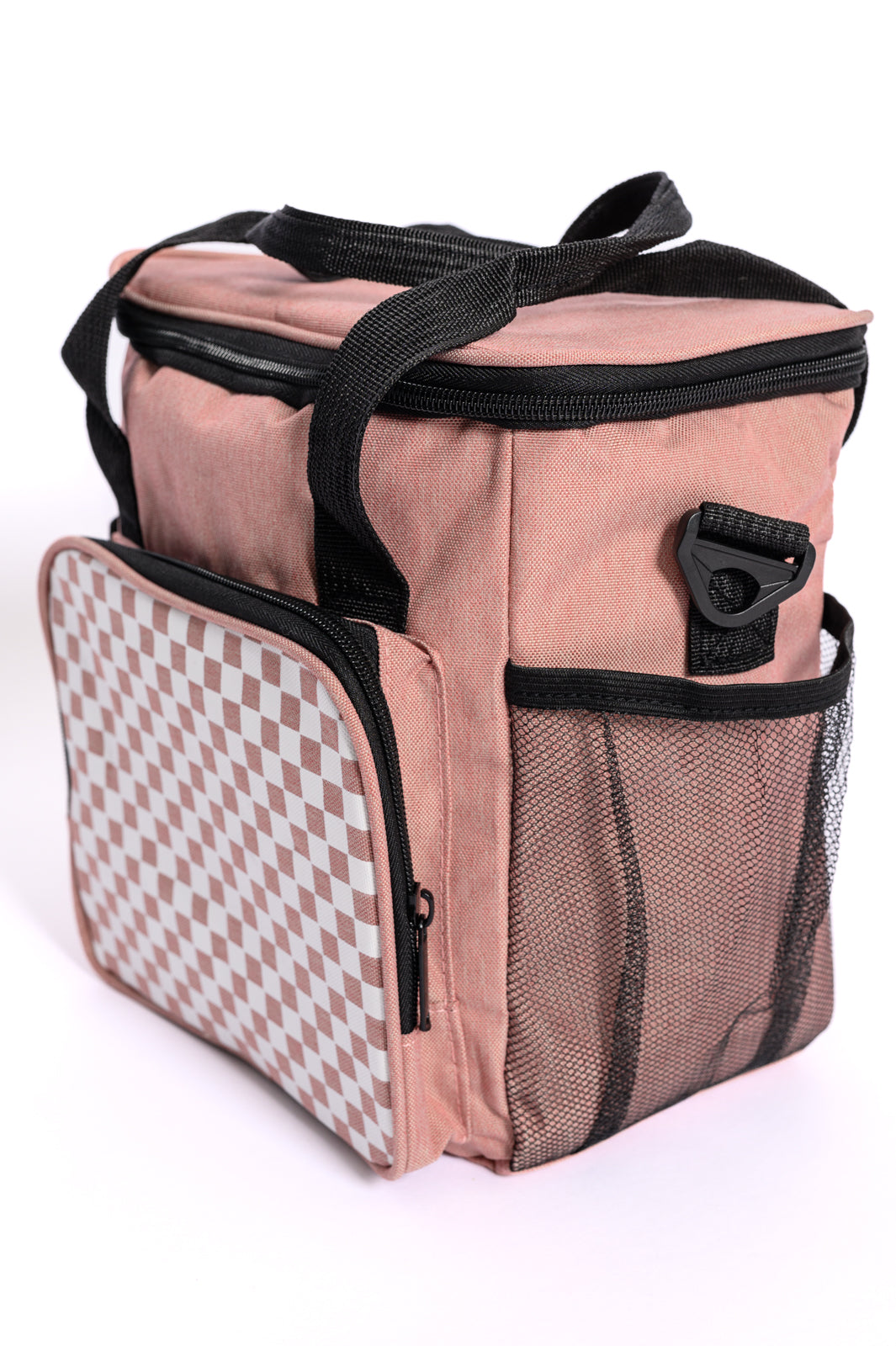 Pink Insulated Checked Tote Bag for Women - Travel, Gym & Work - Leakproof Cooler Tote with Reinforced Handles for Commuting, Beach & Shopping