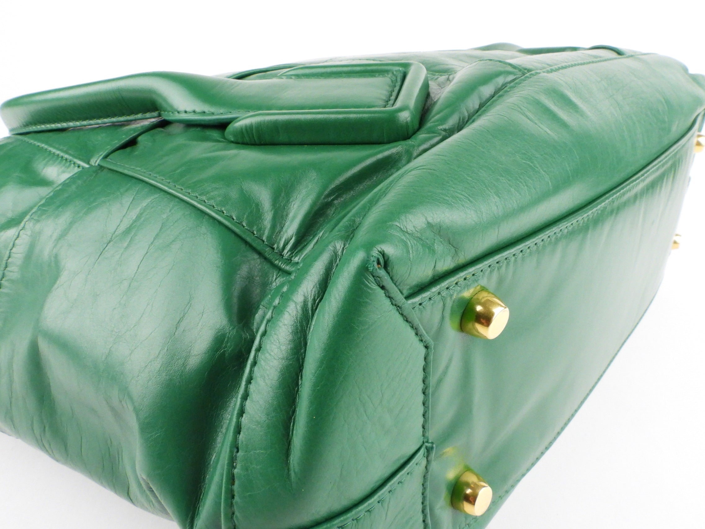 Bottega Veneta Green Intrecciato Glossed Leather Arco Maxi Slouch Tote Bag - Luxury Designer Handbag for Women, Perfect for Work, Travel & Everyday Use