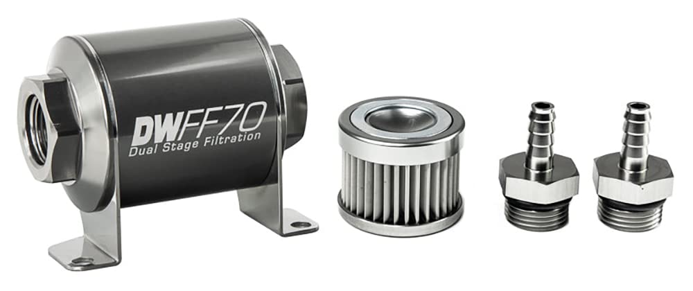 DeatschWerks Inline Fuel Filter and Housing Kit (8-03-070-010K-516) - High Performance Fuel Filtration for Cars, Trucks & Racing Vehicles