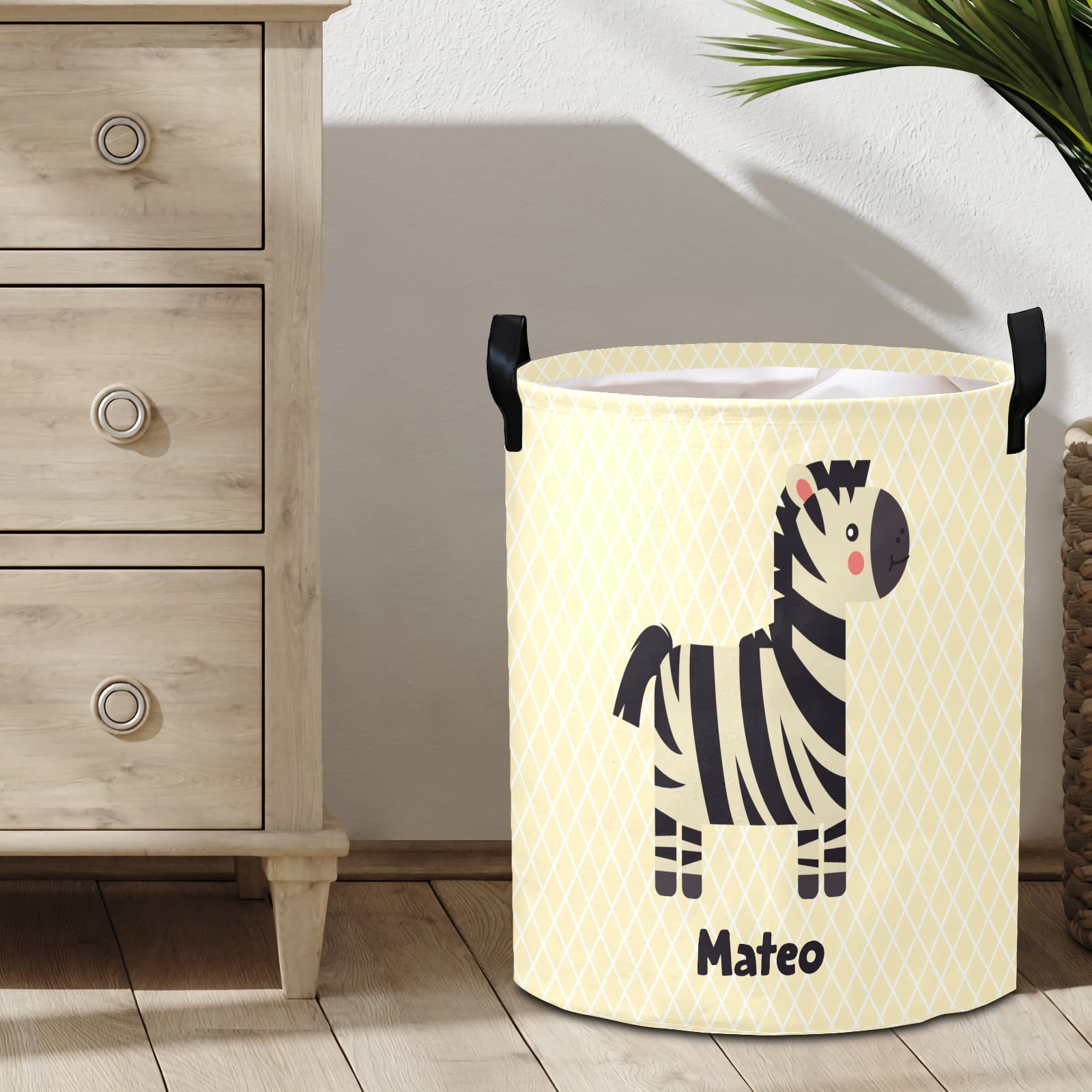 Collapsible Zebra Laundry Basket for Kids Room & Nursery Decor