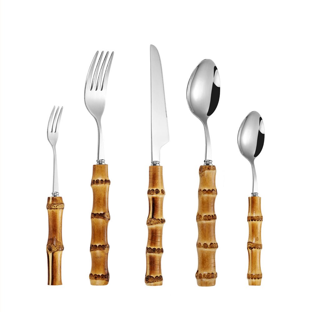 Premium Claridge Bamboo Flatware Set - Eco-Friendly & Durable Cutlery for Everyday Dining, Picnics, and Sustainable Living