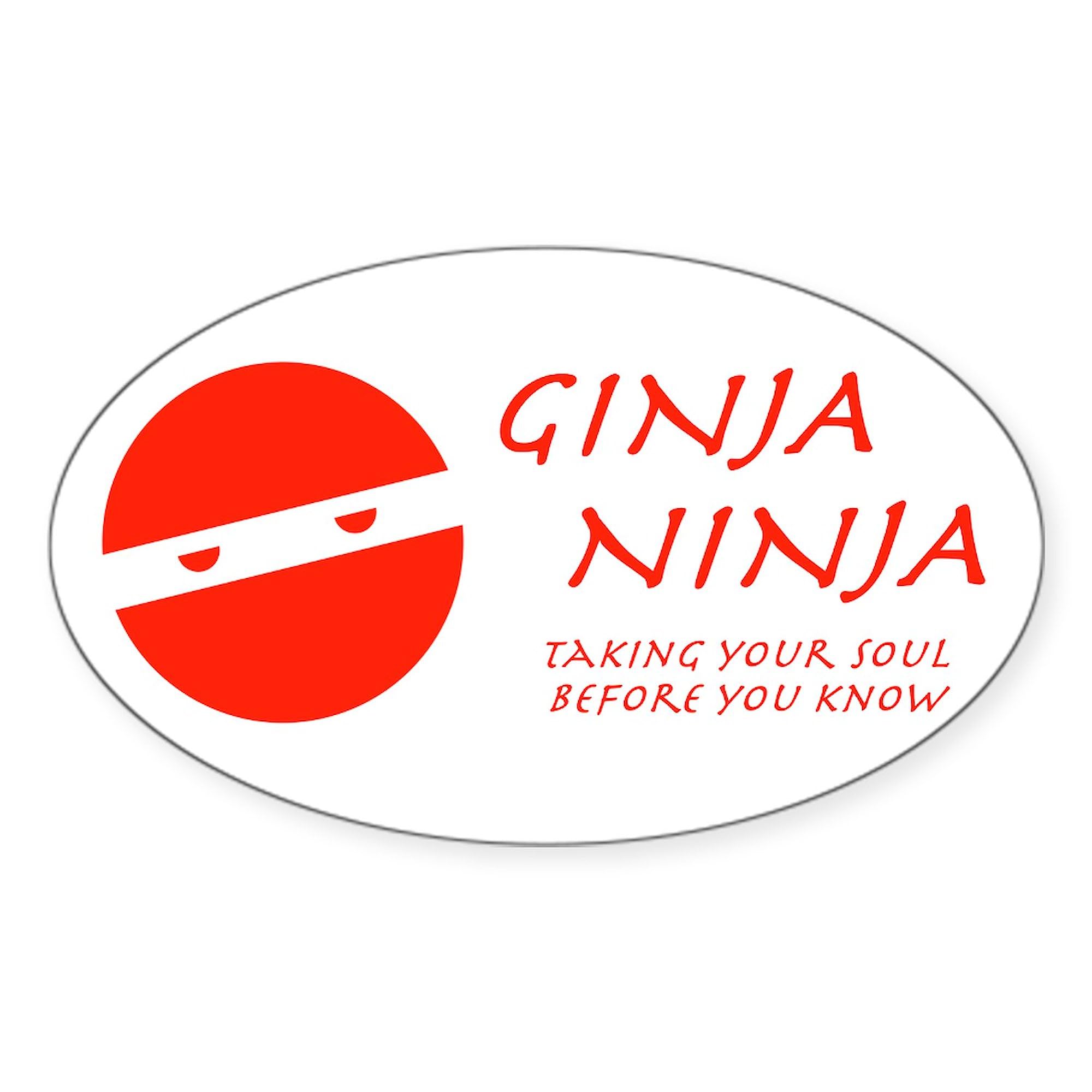 Ginja Ninga Sticker - Oval Car Bumper Decal for Cars & Laptops