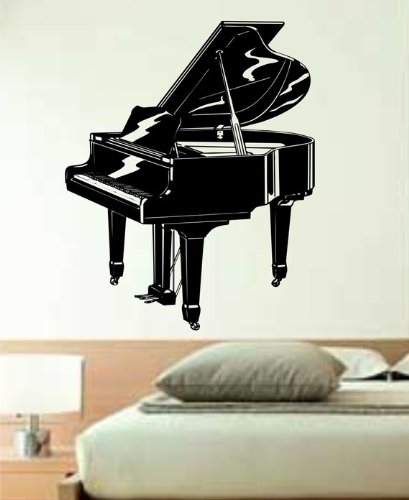Grand Piano Wall Decal Sticker - Elegant Vinyl Music Art for Home & Office Decor - Perfect for Living Rooms, Bedrooms, and Music Studios