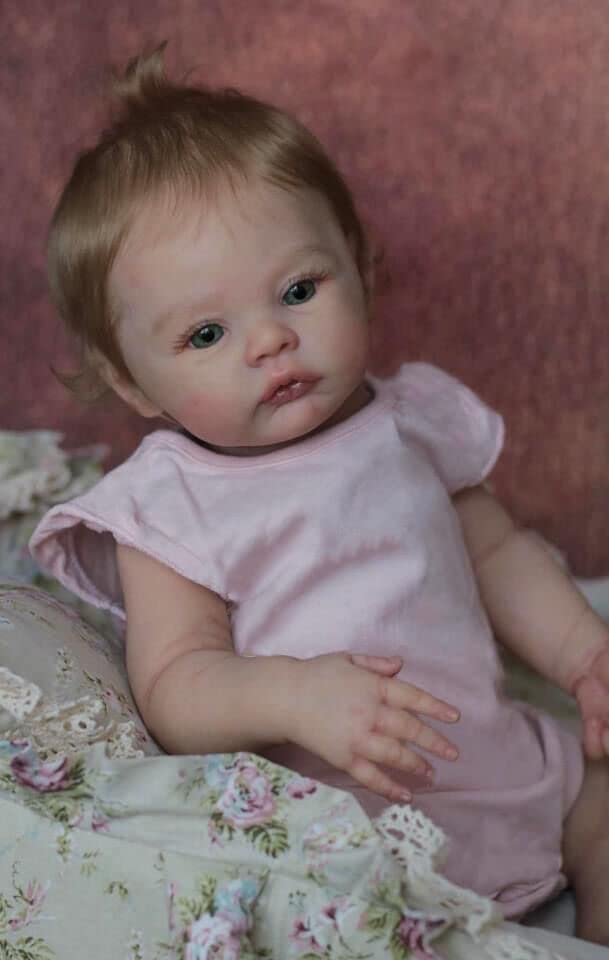 19 Inch Realistic Reborn Baby Doll - Lifelike Silicone Newborn Girl with Weighted Soft Cloth Body & Rooted Hair | Handmade Collectible Doll for Nursery Decor, Photography Props, Gift Giving and Therapy Use