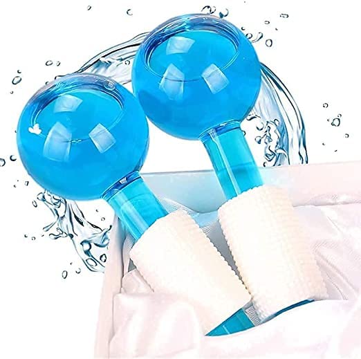 Mirariya Ice Roller for Face & Neck Massage - 2 Pack Cooling Facial Globes to Reduce Puffiness, Dark Circles & Anti-Aging - Perfect for Morning Skincare Routine & Post-Workout Recovery