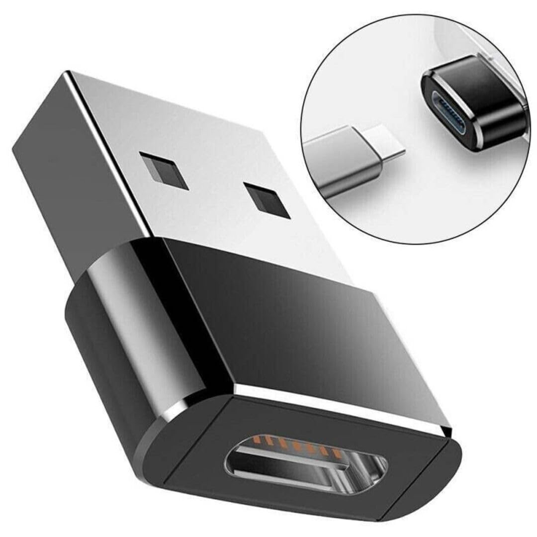 USB 3.1 Type C Female to USB 3.0 Male Adapter - Thunderbolt 4 OTG Converter for Samsung Galaxy, Smartphones & Laptops - Fast Charging & Data Transfer Cable (Black) - Perfect for Travel, Office & Home Use