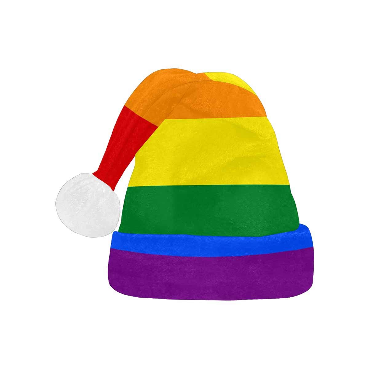 Rainbow Pride Flag Christmas Hat - Gay Pride Party Cap with Comfortable Liner for LGBTQ+ Celebrations, Festivals & Holiday Events
