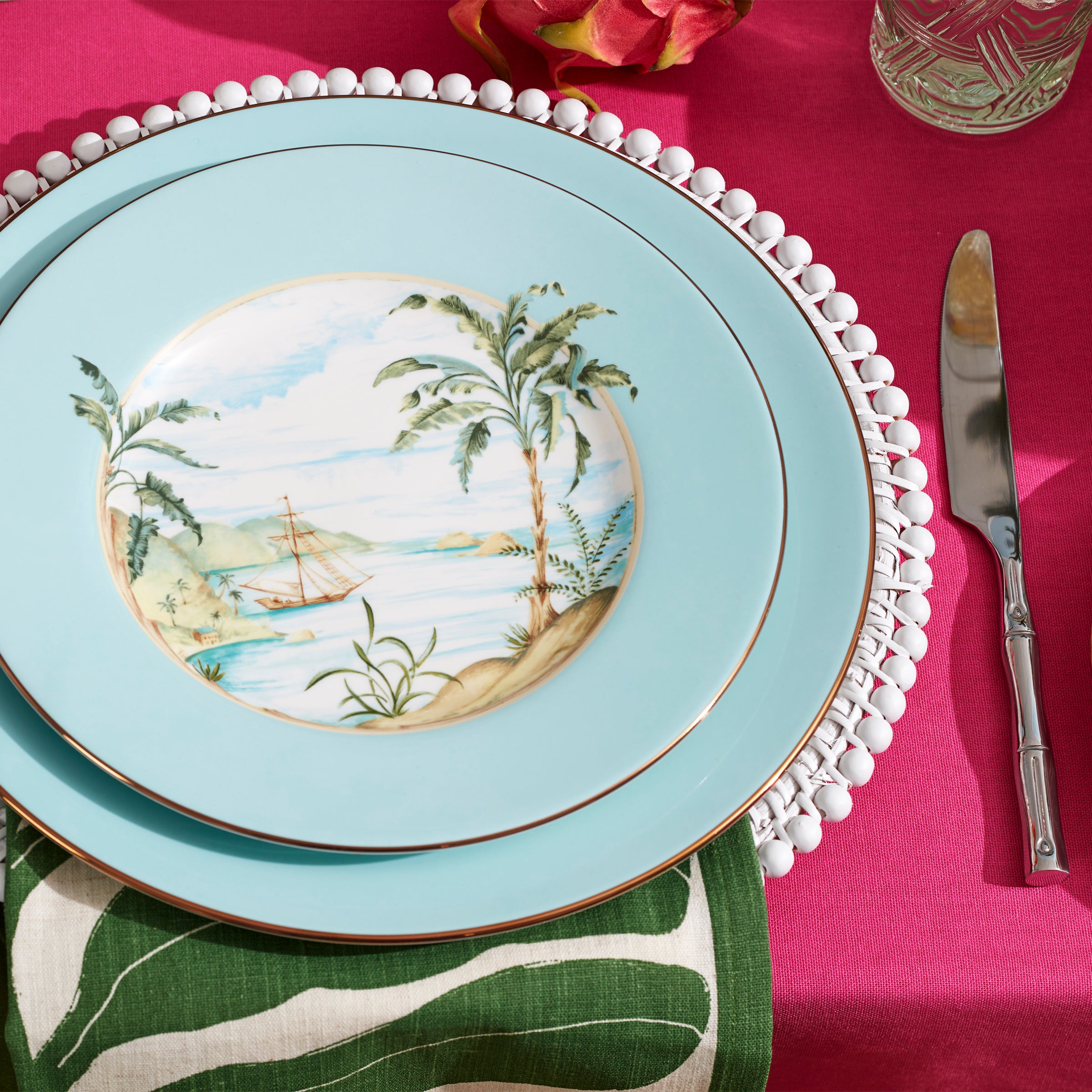 British Colonial Tradewind Dinner Plate - Elegant Porcelain Dinnerware Set for Formal Dining & Entertaining - Perfect for Holiday Gatherings, Weddings & Special Occasions