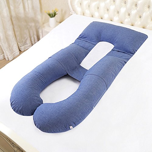 **U-Shaped Pregnancy Pillow for Side Sleepers - Waist Support & Belly Cushion for Pregnant Women - Multi-Functional Maternity Pillow (Color: Blue) - Perfect for Comfortable Sleep & Back Pain Relief**