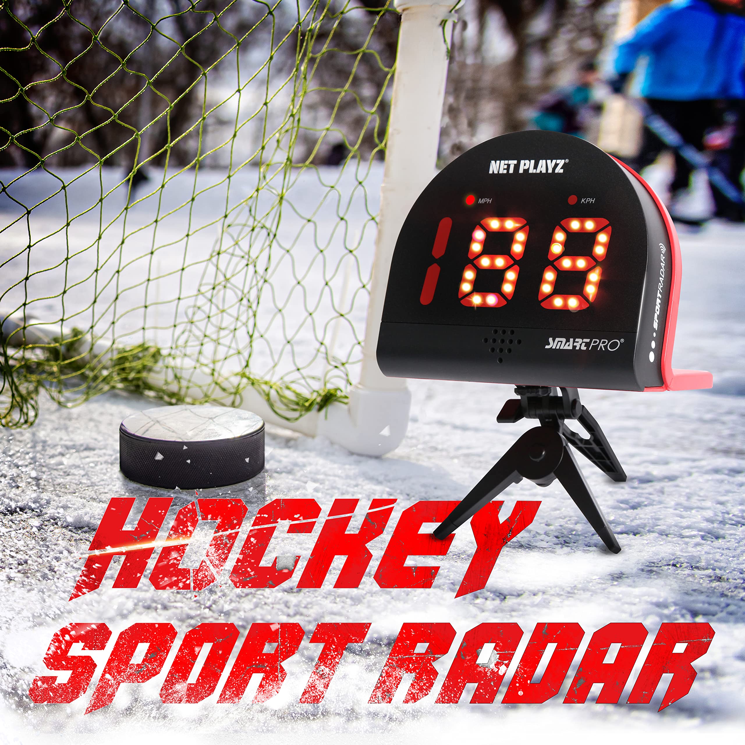 NetPlayz Hockey Training Gear - Radar Speed Gun & Sensor for Ice & Field Hockey
