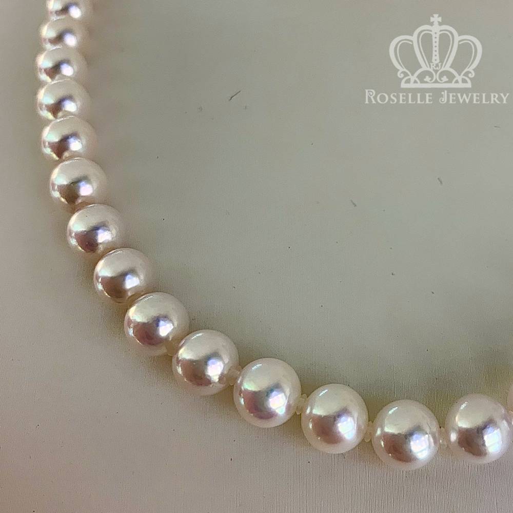 Tsukihana™ Premium Akoya Pearl Necklace - 14K White Gold Clasp AKP002 | Elegant Jewelry Gift for Women, Bridal Party, Anniversary & Special Occasions
