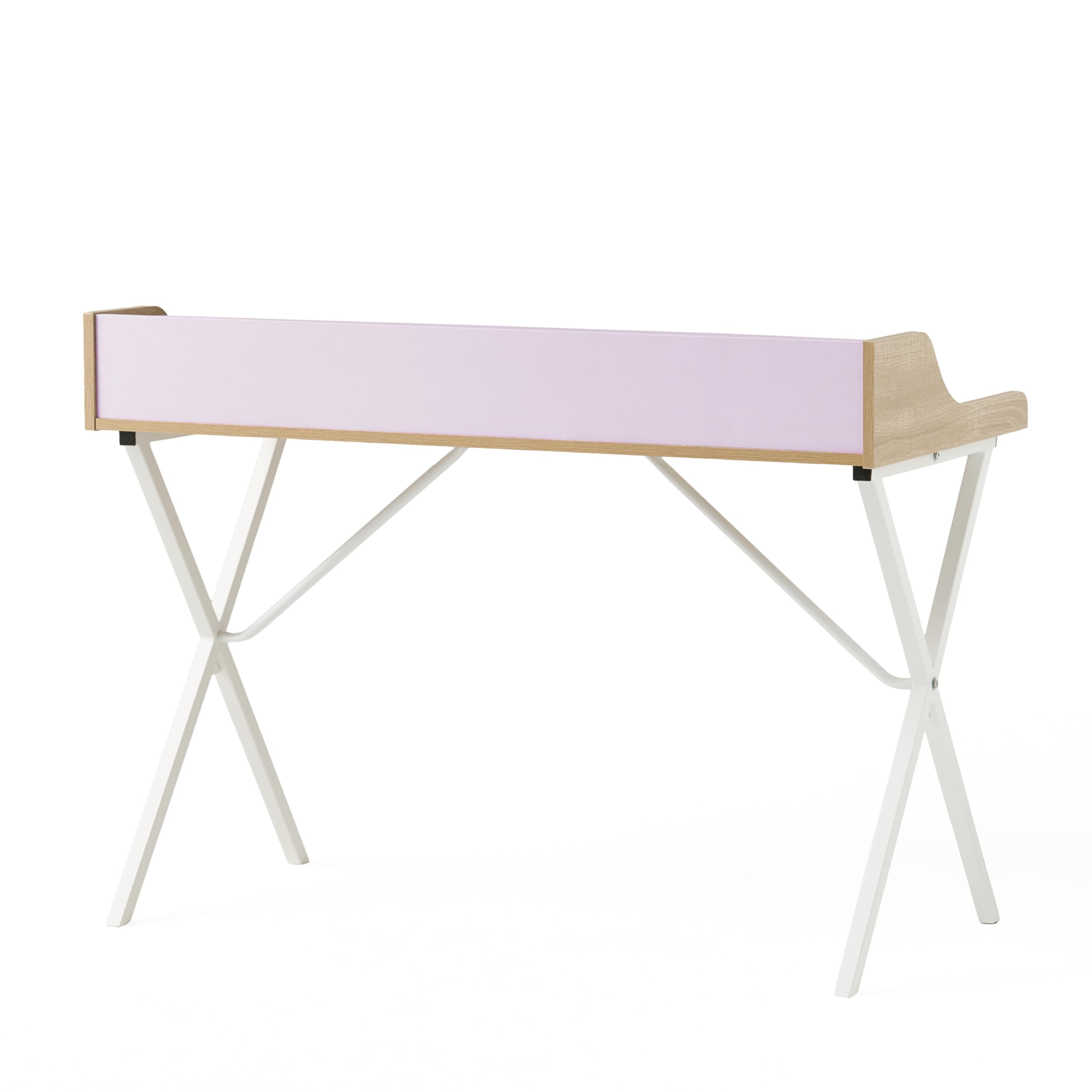 Christopher Knight Home Aalto Computer Desk - Modern Oak & White Melamine Writing Desk for Home Office, Gaming, or Study Room Workspace