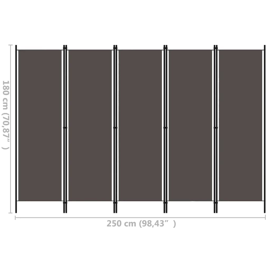 CHARMMA 5-Panel Room Divider Screen - 98.4