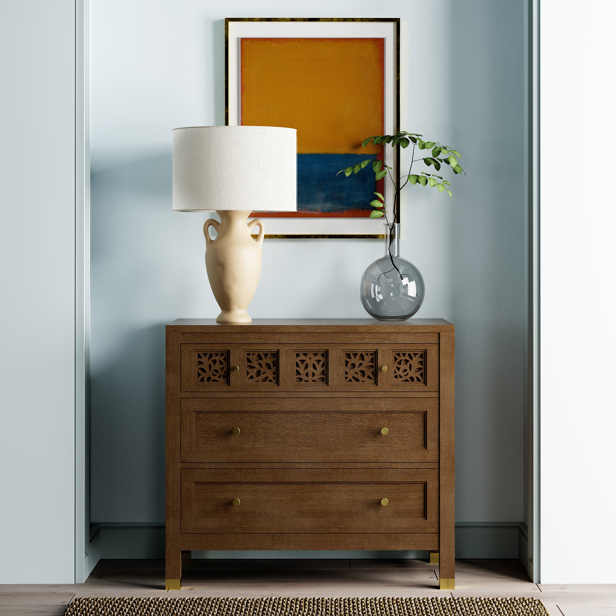 Surrey Hills 3-Drawer Wooden Chest - Stylish Storage Solution for Bedroom, Living Room & Office Organization