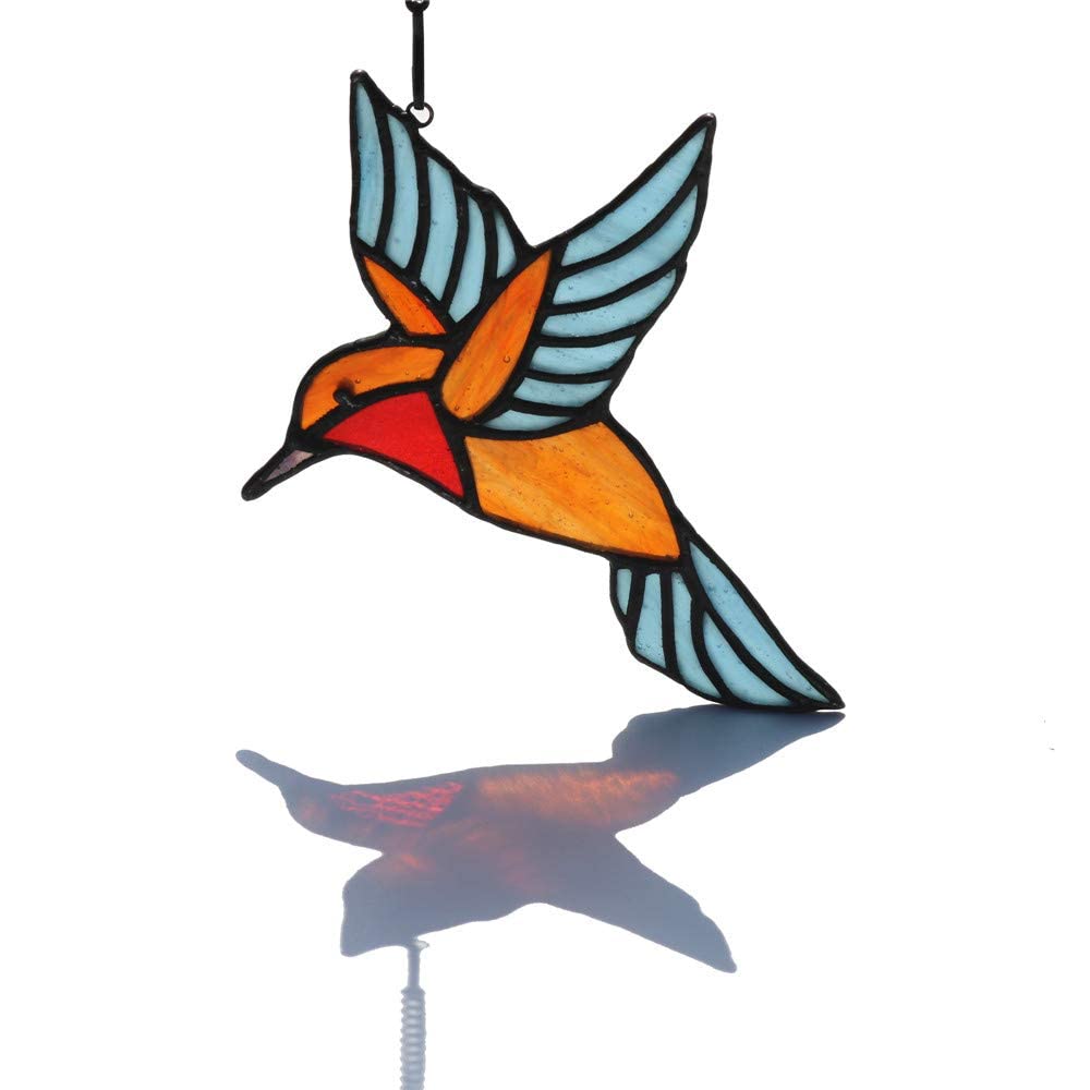 HAOSUM Stained Glass Bird Window Hanging Sun Catcher - Handmade Bird Decor for Living Room, Kitchen, Bedroom - Perfect Birthday Gift for Women, Mom, Grandma - Unique Housewarming Gift Idea - Beautiful Home Decor for Windows, Patio & Garden
