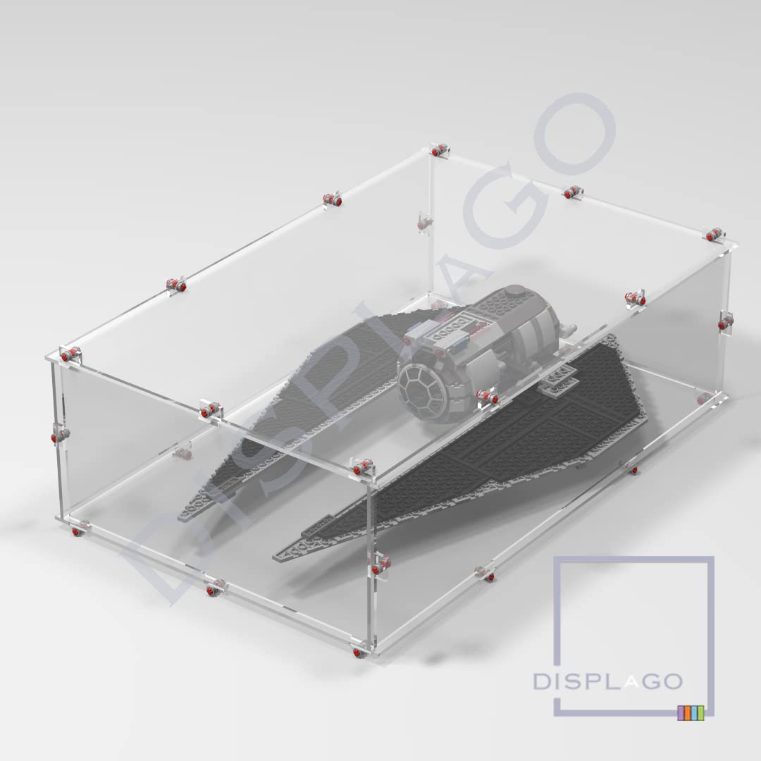 LEGO® #75154 Rogue One TIE Striker Display Case - Clear Acrylic Protection for Star Wars Collectibles | Perfect for Showcasing & Preserving Your Model Collection at Home or Office