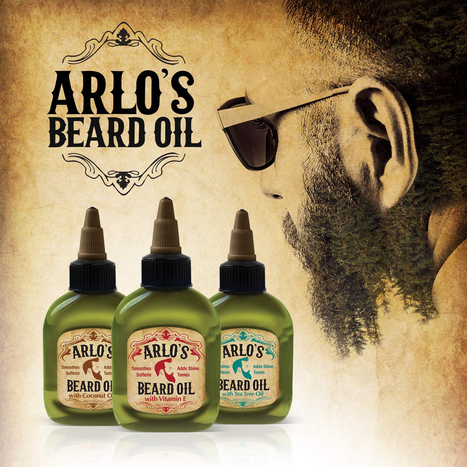 Argan Oil Beard Oil for Men - 2.5 Fl Oz Natural Beard Growth & Conditioning Treatment - Perfect for Daily Grooming & Styling