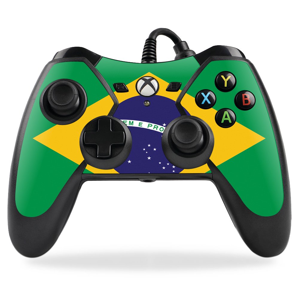 MightySkins Brazilian Flag Skin Wrap for PowerA Pro Ex Xbox One Controller - Durable Protective Cover with Custom Design - Perfect for Gaming, Collectors & Xbox Enthusiasts