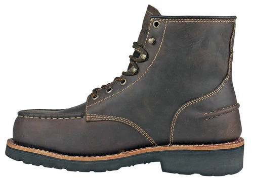 Monte Dark Brown Composite Toe Work Boots - Lightweight Safety Shoes for Men & Women - Perfect for Construction, Warehouse & Outdoor Work