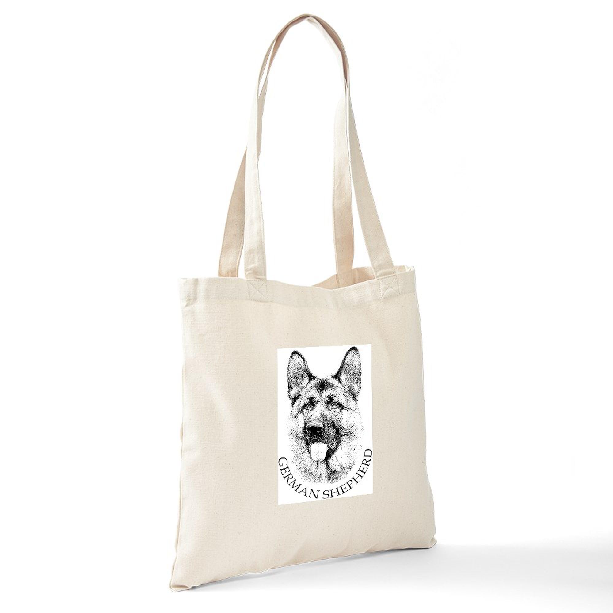 GERMAN SHEPHERD Tote Bag - Natural Canvas Reusable Shopping Bag for Groceries, Beach & Everyday Use | Eco-Friendly & Durable