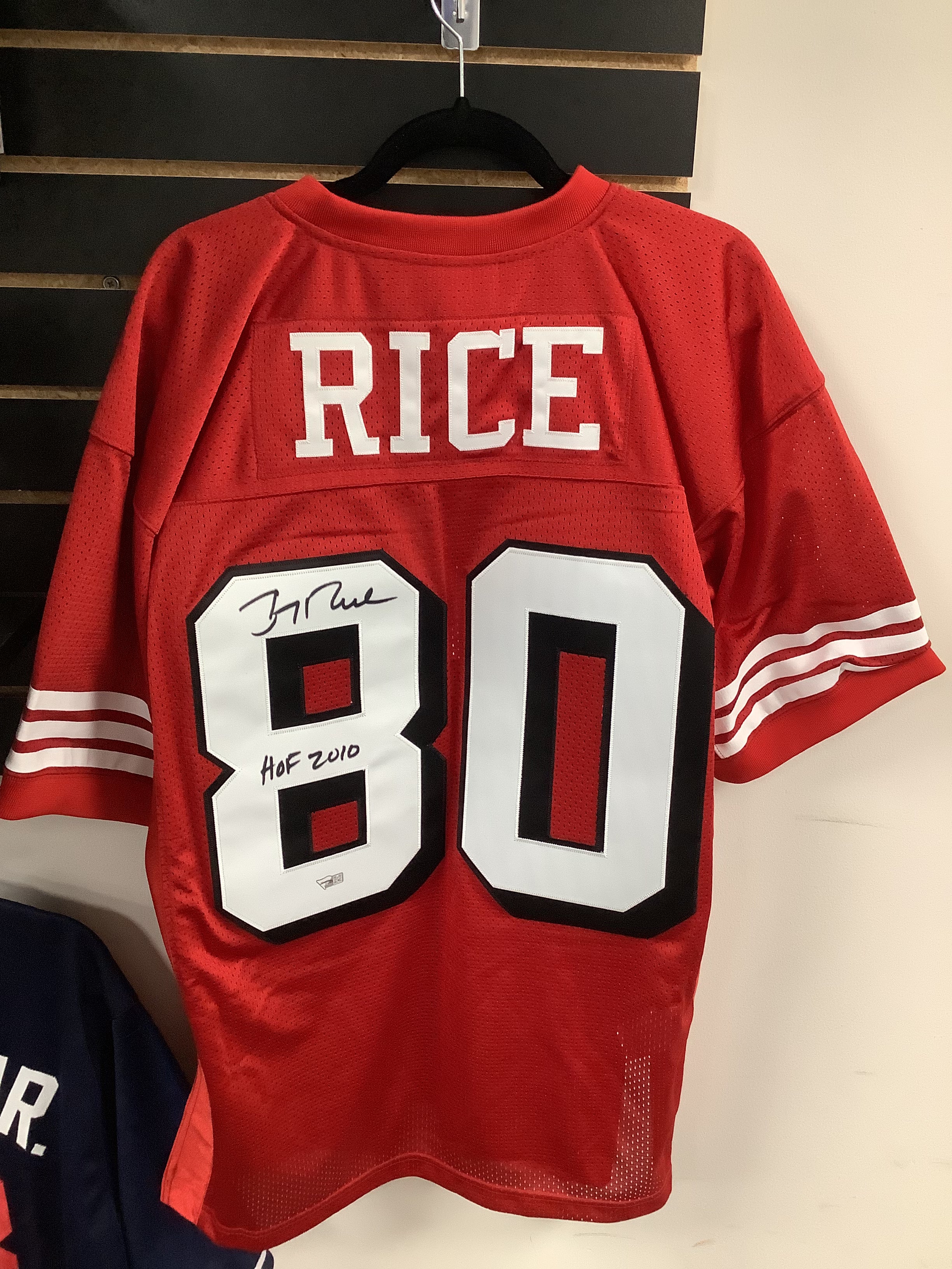 Authentic Jerry Rice San Francisco 49ers Autographed Red Mitchell & Ness Jersey with HOF 2010 Inscription - Perfect for NFL Collectors, Sports Memorabilia Fans, and 49ers Enthusiasts