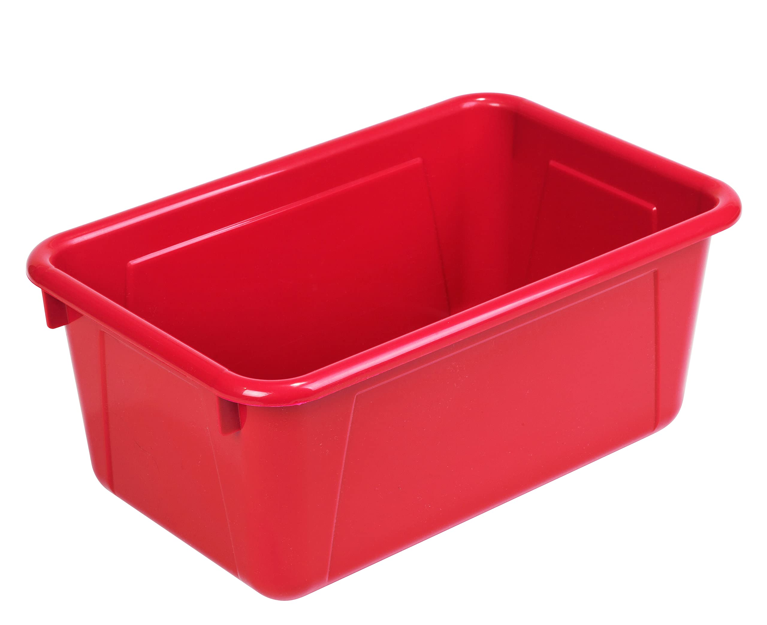 Storex Small Plastic Storage Bins 5-Pack - 12.2 x 7.8 x 5.1 Inches Classroom Organizers, Red Cubby Containers for School Supplies, Toys & Craft Storage (62415A05C) - Perfect for Homeschool, Daycare & Office Organization