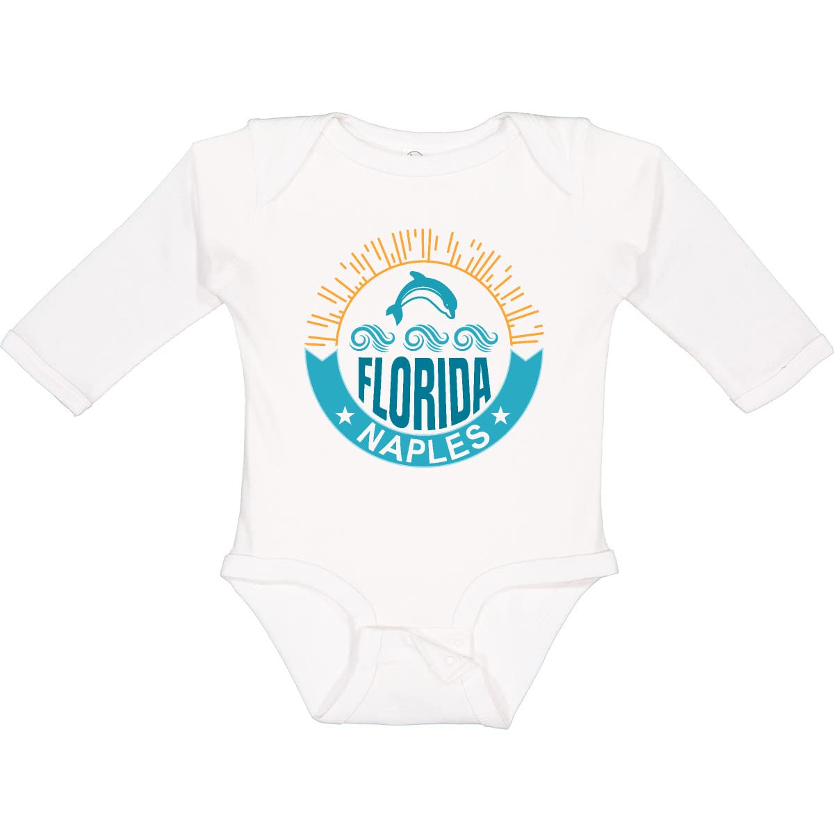 Inktastic Naples Florida Beach Vacation Long Sleeve Creeper - Soft & Comfortable Baby Bodysuit for Boys & Girls - Perfect for Family Trips, Beach Outings & Holiday Photos