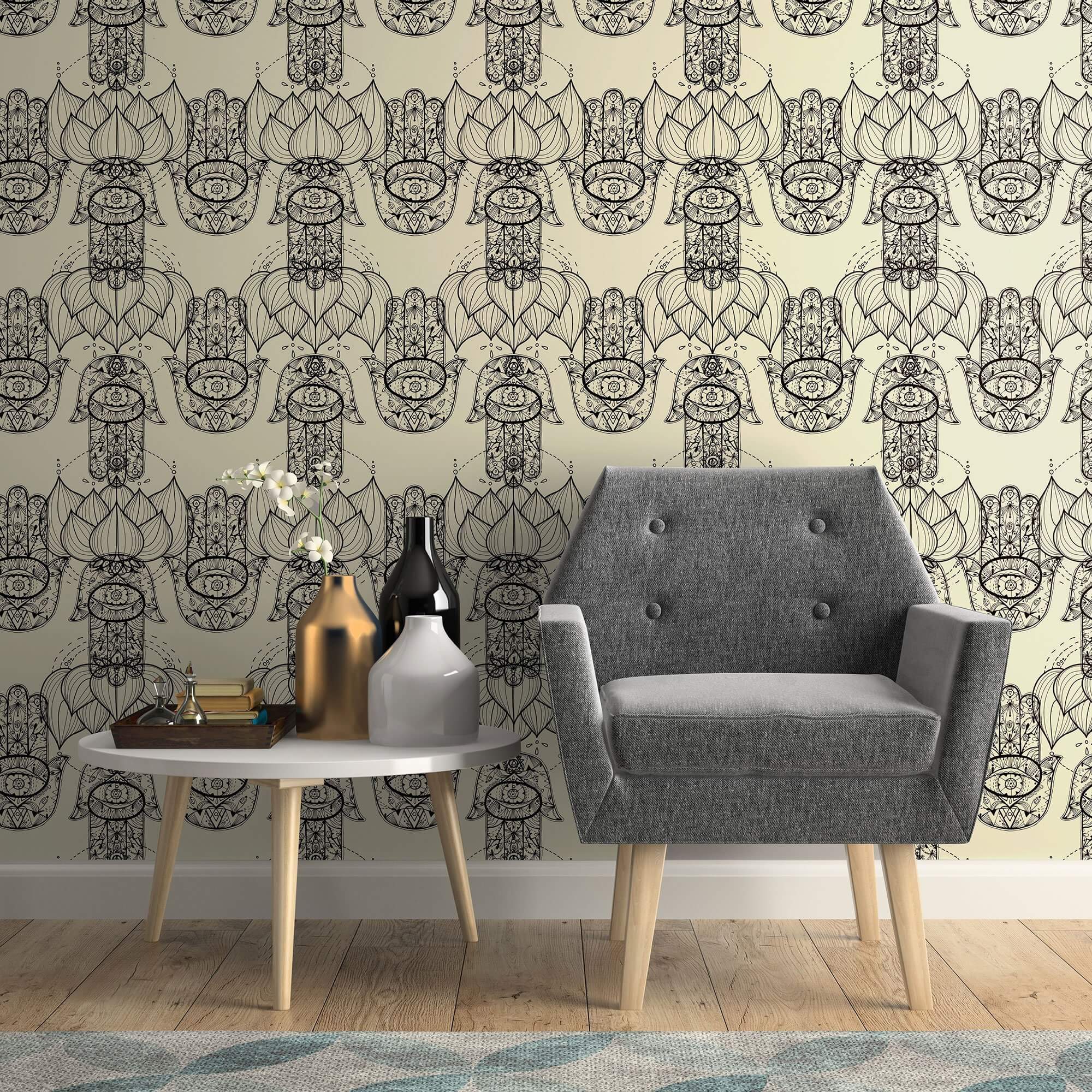 Tan Geometric Peel and Stick Removable Wallpaper - Self-Adhesive Decorative Wall Covering for Bedroom, Living Room, and Office Decor