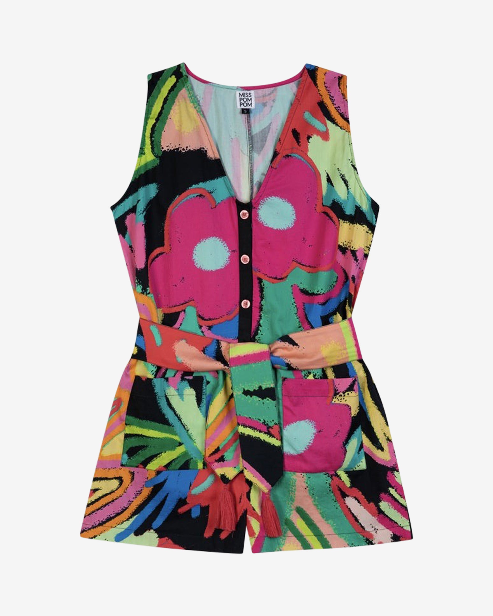 Miss Pompom Jungle Print One-Piece Swimsuit & Cover-Up - Stylish Poolside Playsuit for Beach Vacations, Summer Parties, and Resort Wear