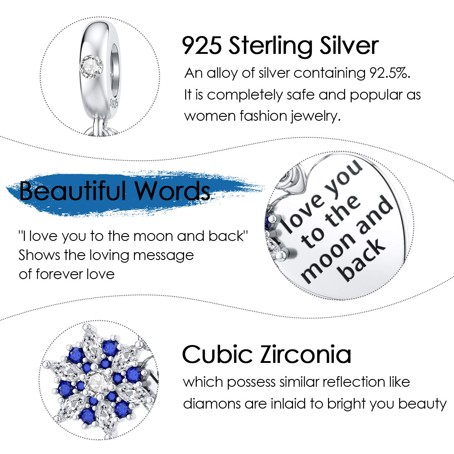 925 Sterling Silver Christmas Charm Bracelet for Women - Elegant Beaded Holiday Jewelry Gift for Christmas, Party & Special Occasions
