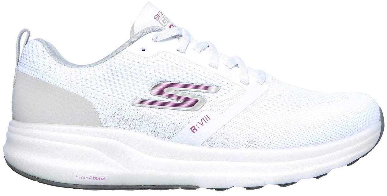 Skechers Women's GOrun Ride 8 Hyper Running Shoes - Size 5.5 US - White & Purple Athletic Sneakers for Jogging, Gym Workouts & Casual Wear