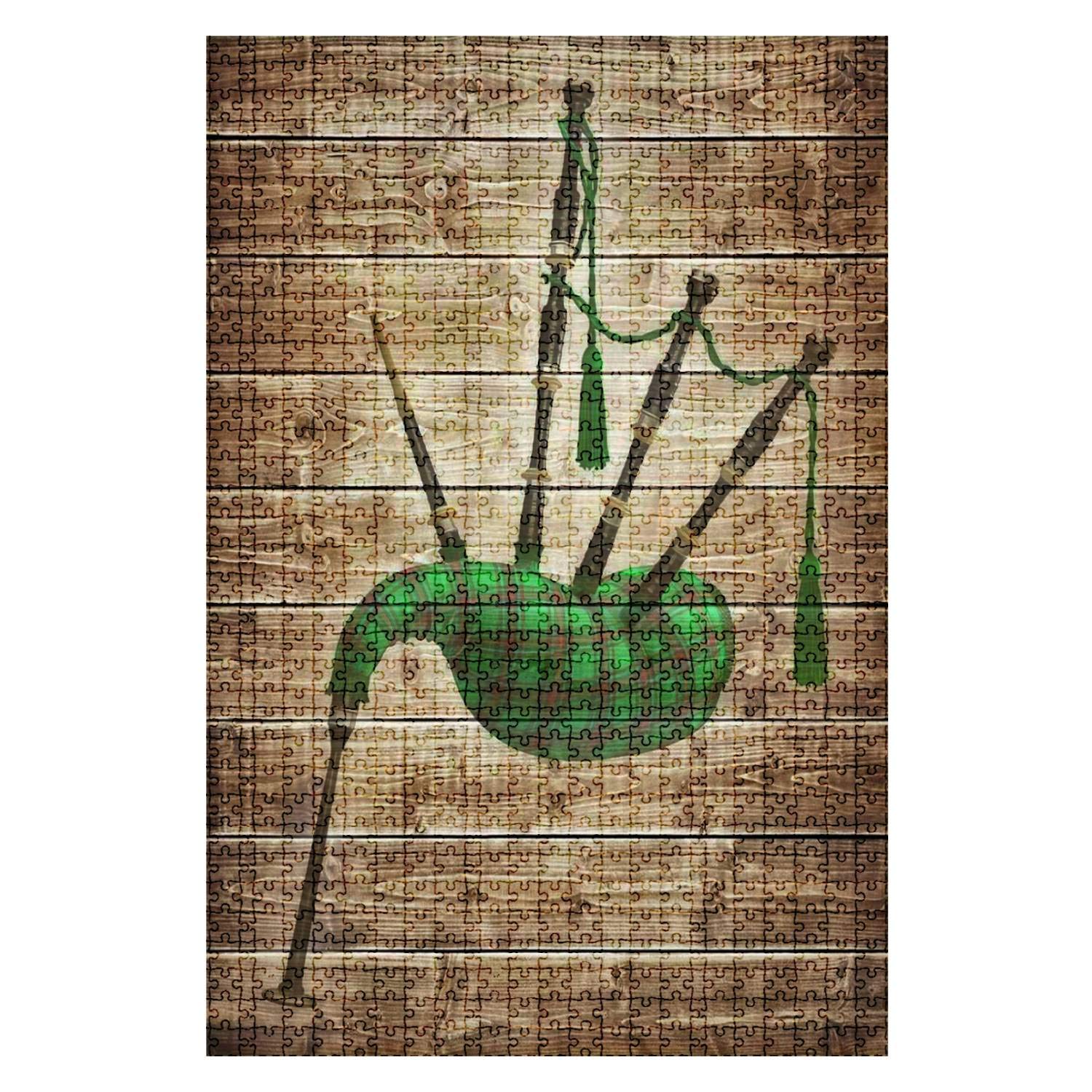 1000-Piece Wooden Jigsaw Puzzle - Bagpipe Musical Instrument Design - Challenging Adult Puzzle Game - DIY Educational Toy for Kids & Adults - Home Decor Gift for Music Lovers (Perfect for Family Game Night, Birthday Presents, and Stress Relief Activities)