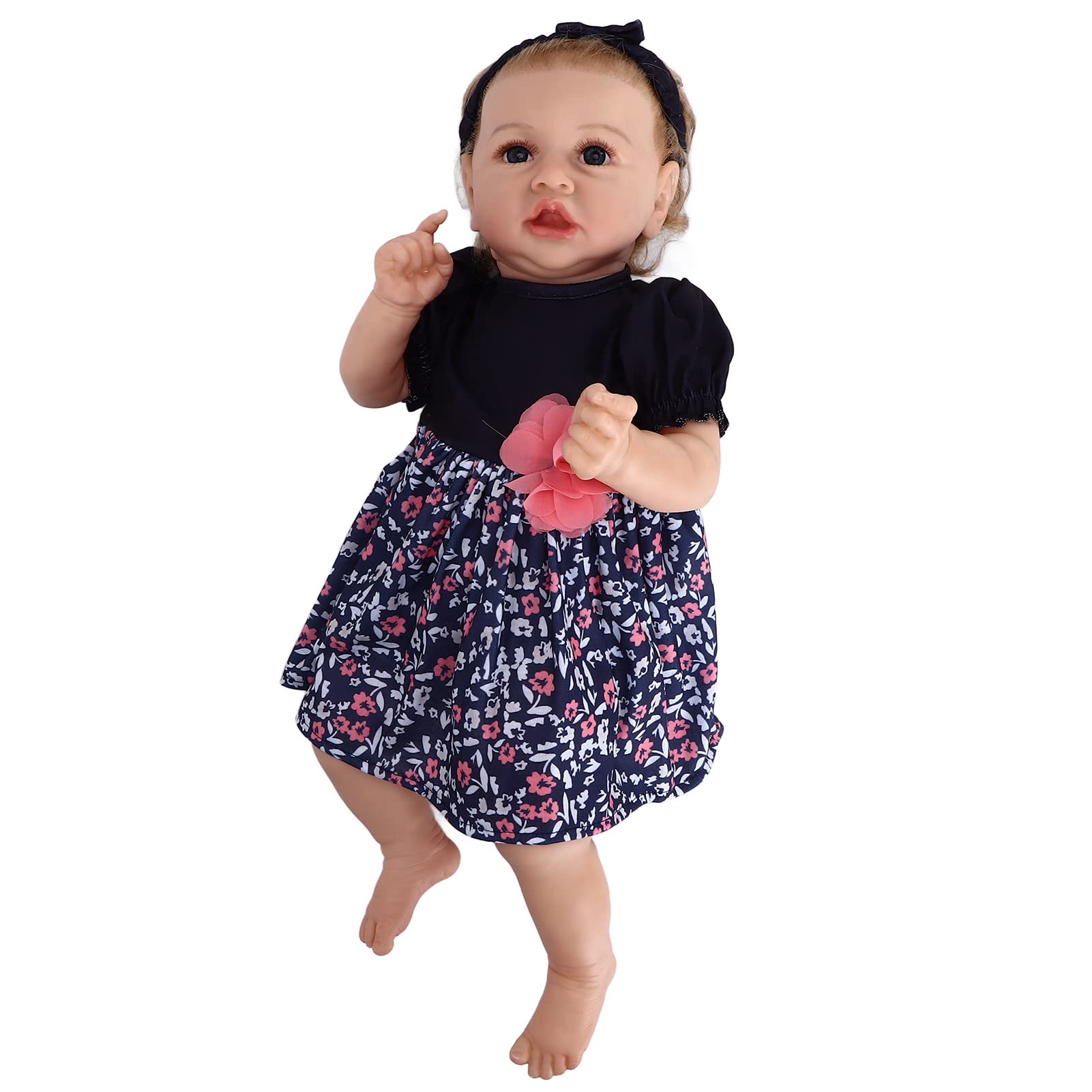 Realistic Reborn Baby Dolls - Lifelike Vinyl Newborn Doll with Soft Skirt & Hair Band, Perfect Gift for Kids & Collectors | Great for Role Play, Therapy, and Companionship