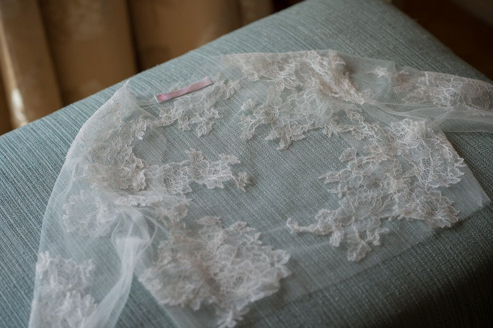 Elegant French Lace Bridal Bolero Shrug - Wedding Cover Up for Bride, Perfect for Church Ceremony & Outdoor Photos
