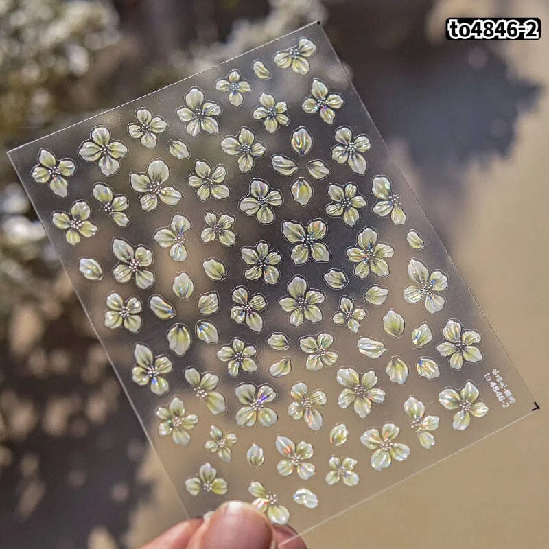 Spring Flowers Blooming Sakura Nail Stickers - Cherry Blossom Nail Art Decals for DIY Manicure | Perfect for Spring Parties, Weddings & Nail Salon Designs