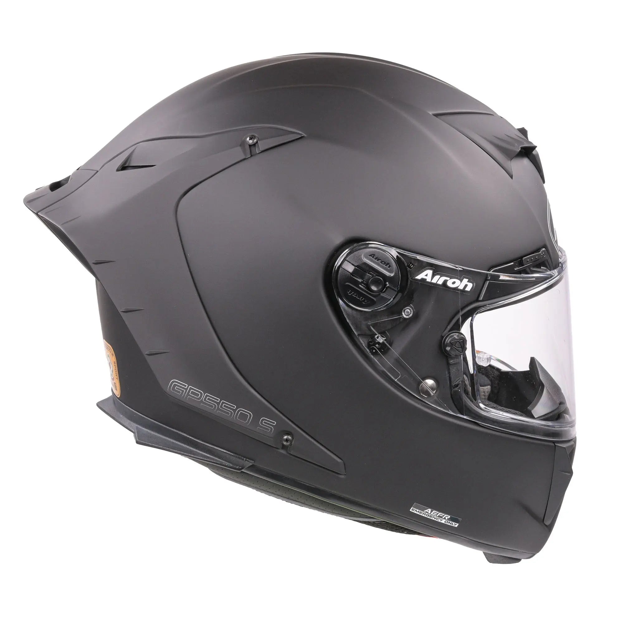 Airoh GP 550 S Matt Black Motorcycle Helmet - DOT & ECE Certified, Lightweight Full Face Helmet for Street & Racing Bikes - Perfect for Commuting, Touring & Track Days