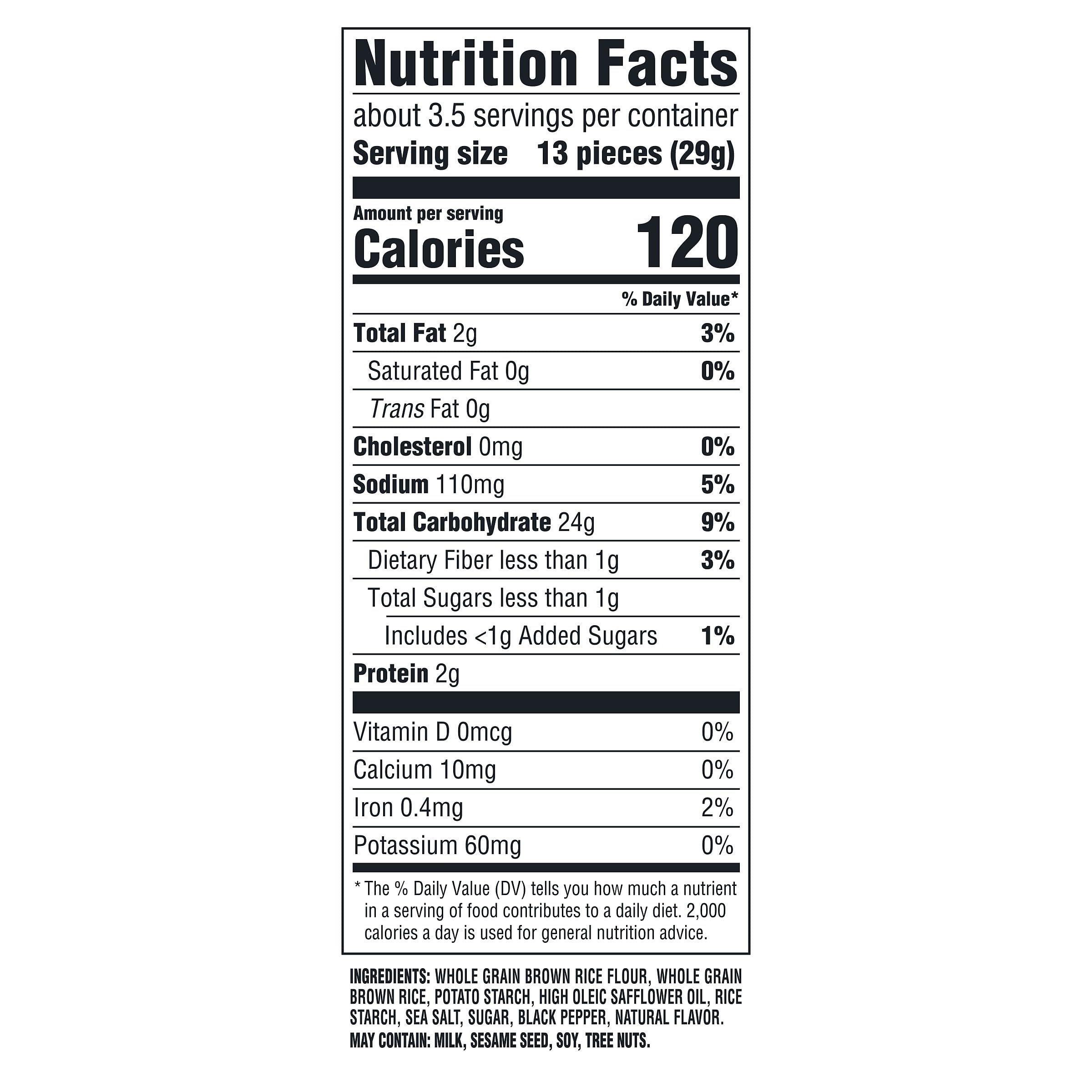 Gluten Free Sea Salt & Pepper Rice Snacks - Healthy Crackers for Adults & Kids, 3.5 oz - Perfect for Office Snacks, School Lunches & On-the-Go Travel