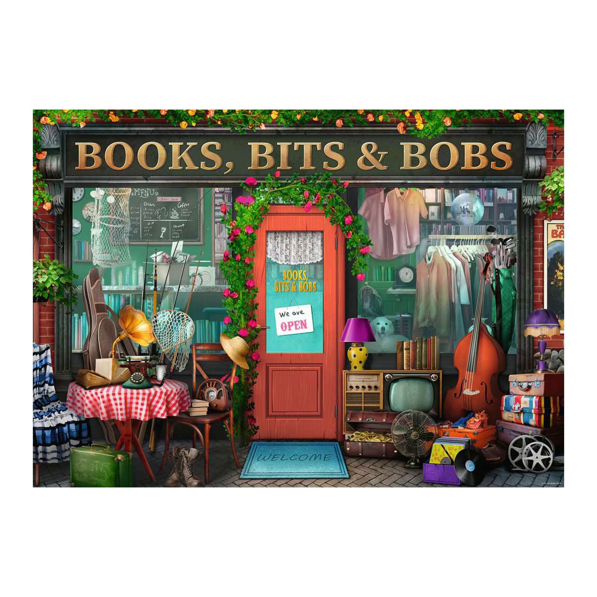 1,000 Piece Jigsaw Puzzle - Books, Bits & Bobs - Perfect for Family Game Night, Relaxation & Home Decor