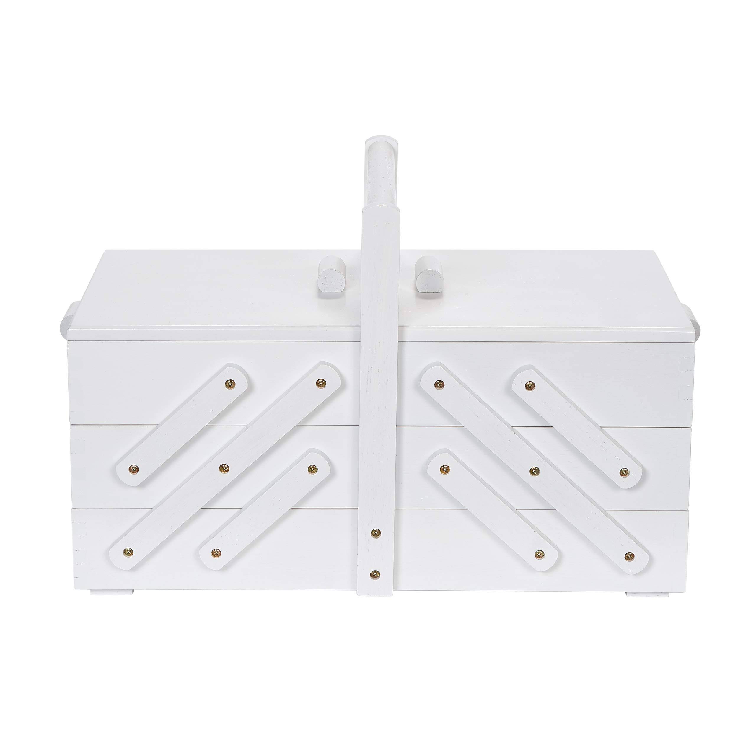 Prym Large White Wooden Sewing Box - Perfect for Organizing Needles, Threads & Craft Supplies at Home or Studio